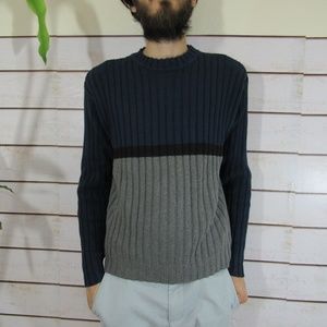 vintage GAP sweater Colorblock blue black grey